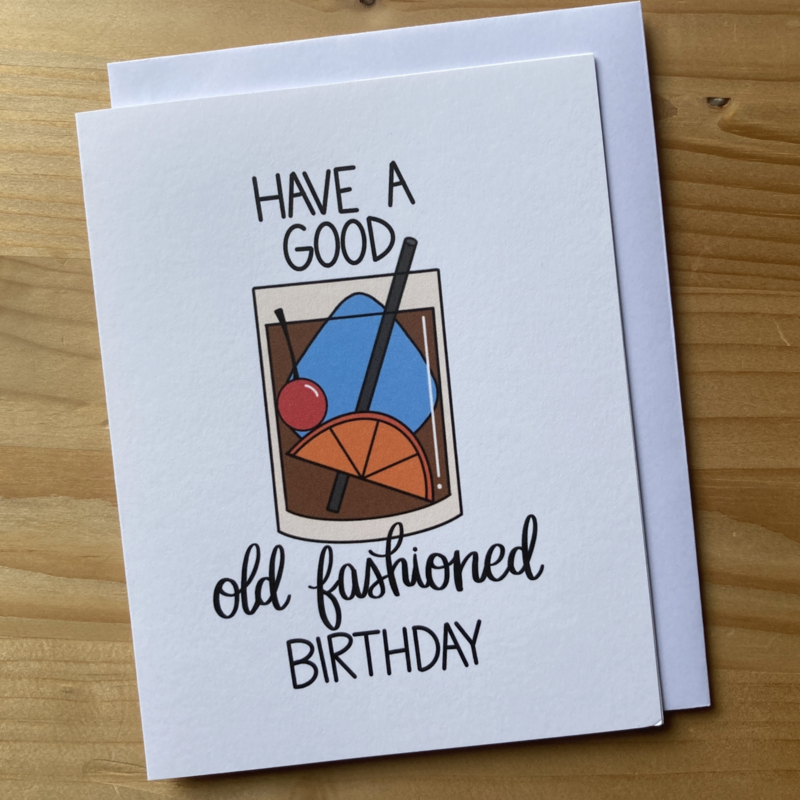 Capri Wisniewski Old Fashioned Birthday Card