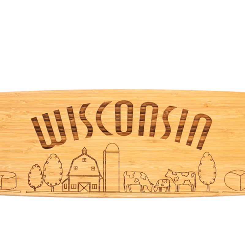 Bamboo Wisconsin State Charcuterie Board