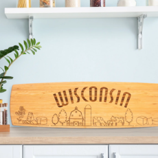 Totally Bamboo Bamboo Wisconsin State Charcuterie Board