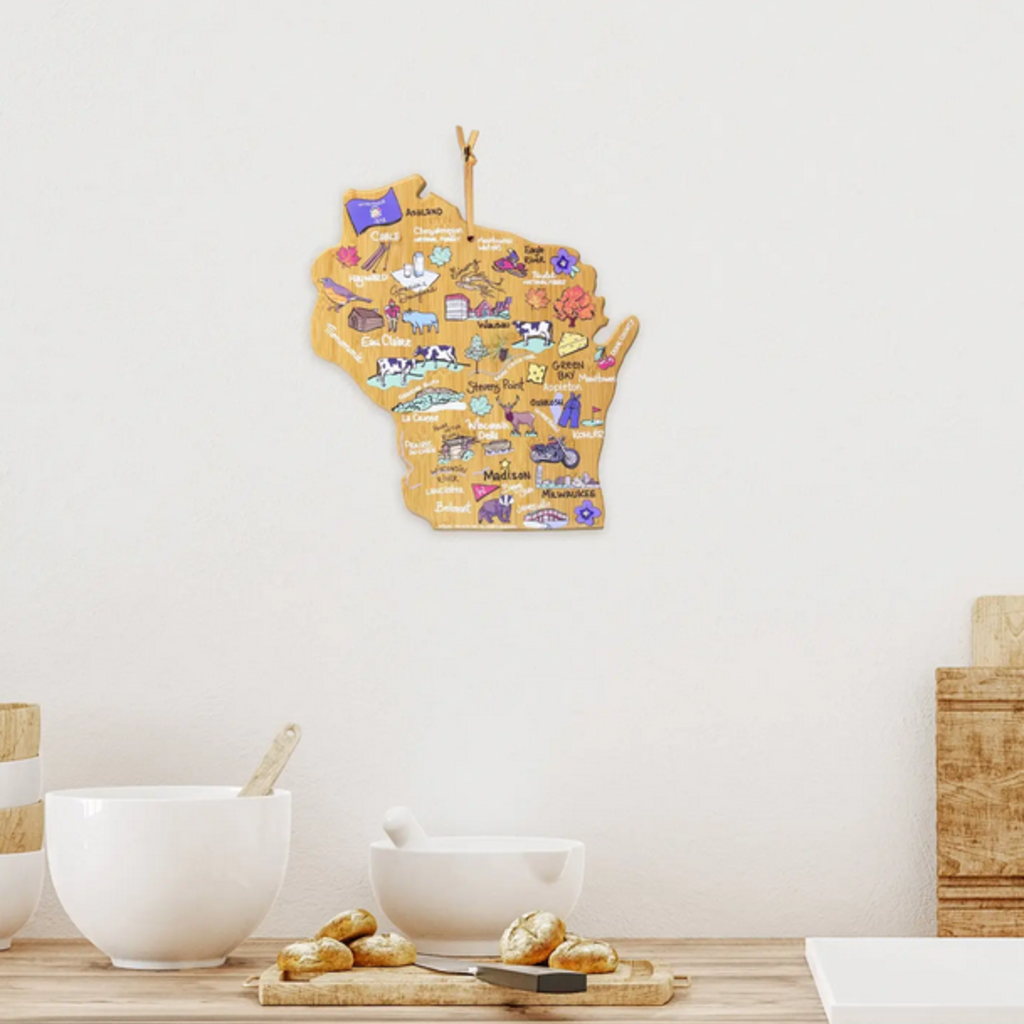 Totally Bamboo Wisconsin Cutting Board with Artwork by Fish Kiss