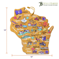 Totally Bamboo Wisconsin Cutting Board with Artwork by Fish Kiss