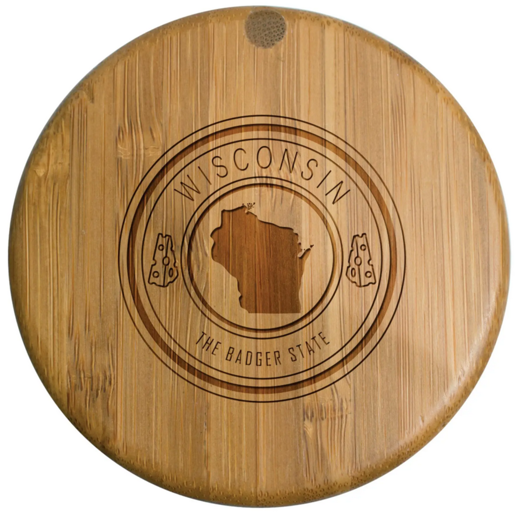 Bamboo Wisconsin State Salt Box
