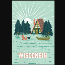Volume One Wisconsin Lake Cabin Print (12x18)