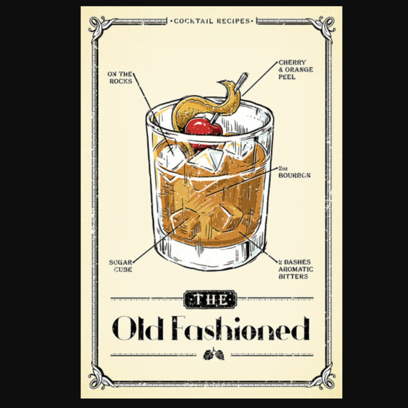 Volume One Prohibition Old Fashioned Print (12x18)