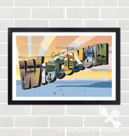 Bemused Designs Vintage Wisconsin Postcard Print - 12X18