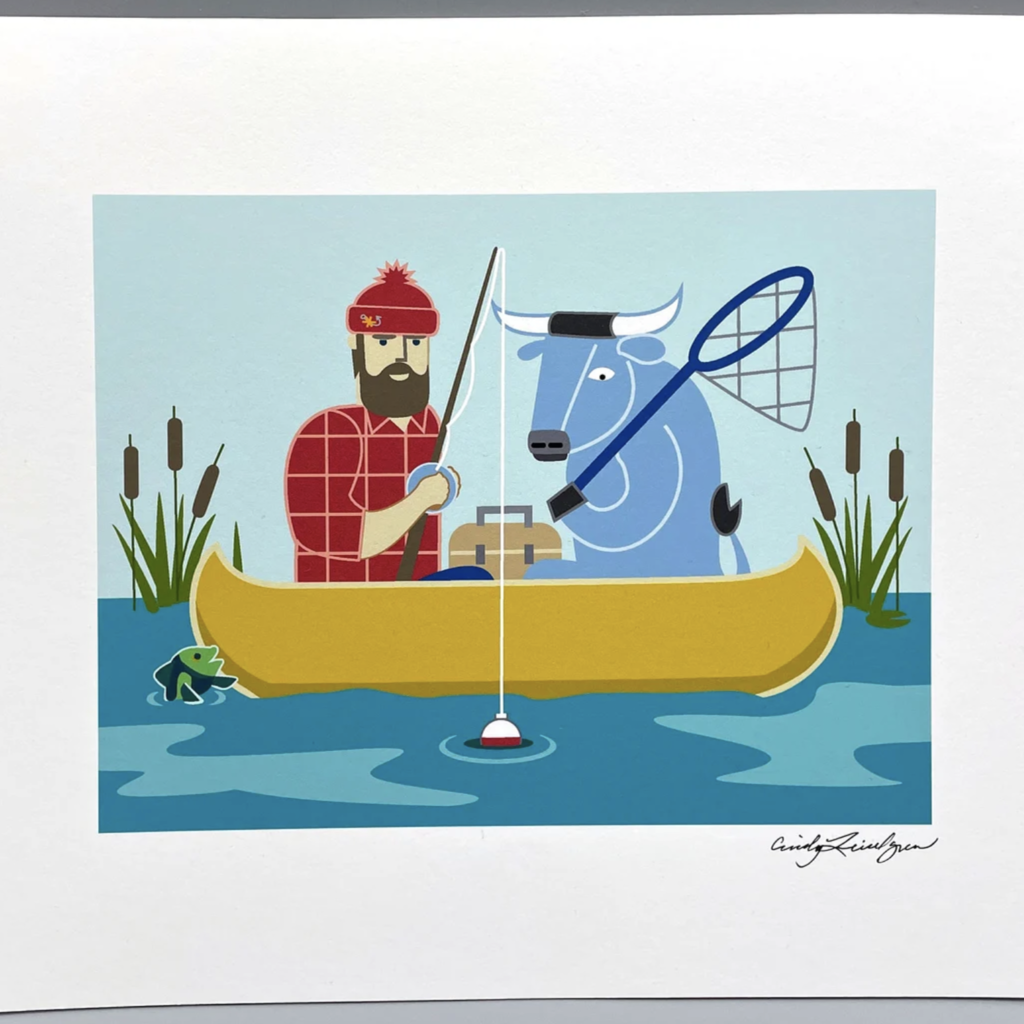 Paul Bunyan Fishing Print (11x14)