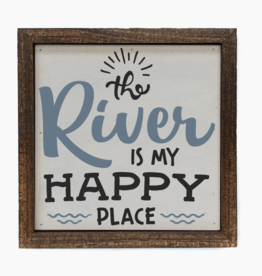 6x6 The River Is My Happy Place Wood Home Accent
