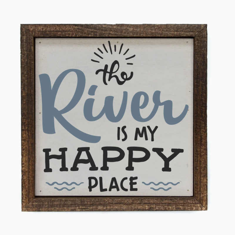 Driftless Studios 6x6 The River Is My Happy Place Wood Home Accent