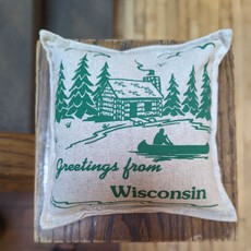 6x6 Greetings From Wisconsin Balsam Pillow