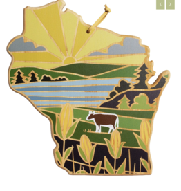 Wisconsin Cutting Board with Artwork Summer Stokes