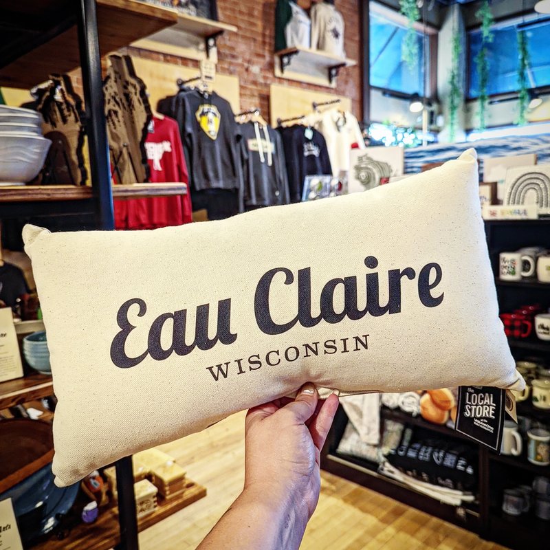 B.Berish Hand Made Home Town Pillow - Eau Claire