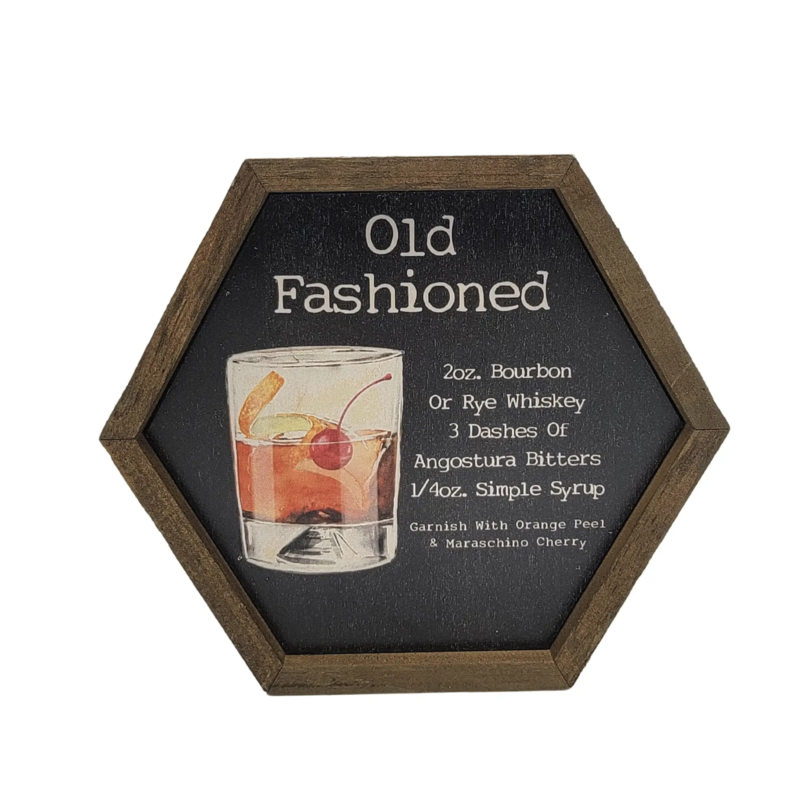 Driftless Studios Old Fashioned Cocktail Bar Sign