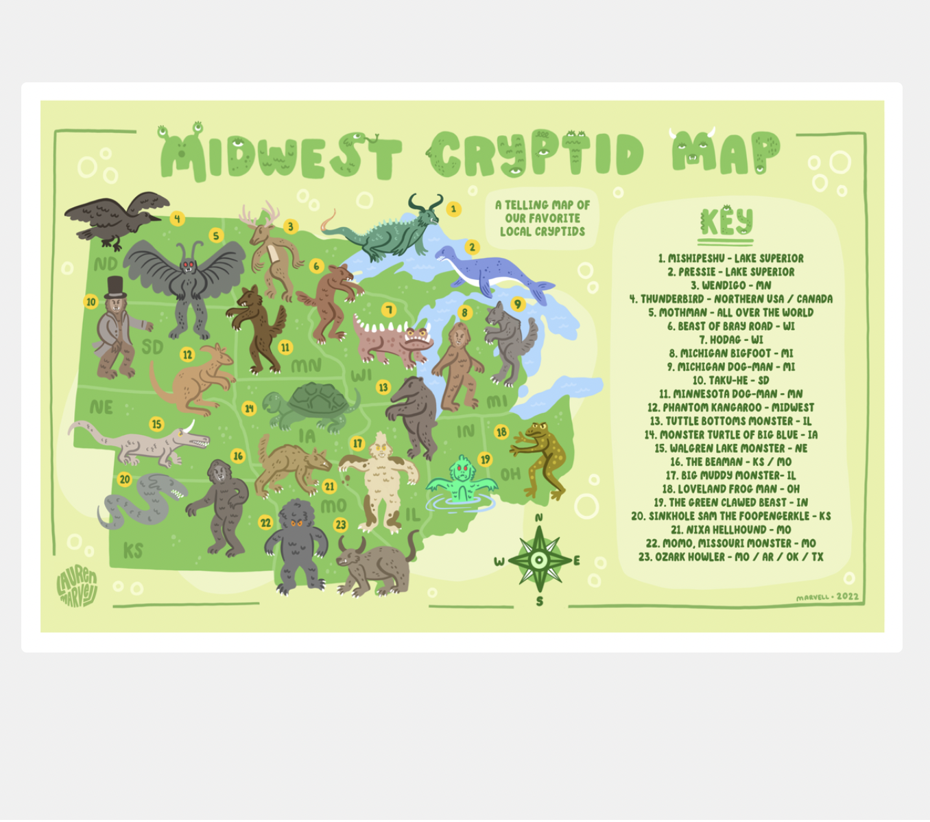 U.S. Cryptid Map 