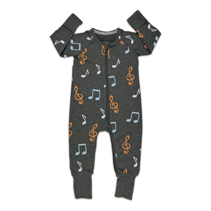 Good Luck Sock Baby Pajamas - Music Notes