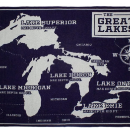 Wool Throw - Great Lakes Map