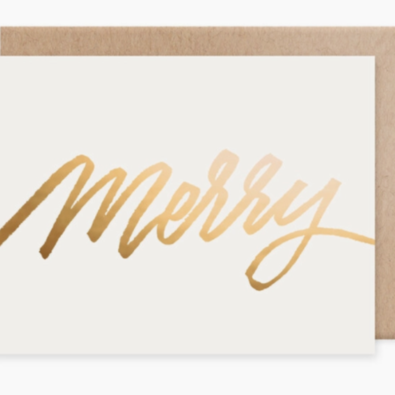 Greeting Card - Merry Gold Foil