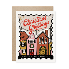 Greeting Card - Christmas Greetings Postage Stamp