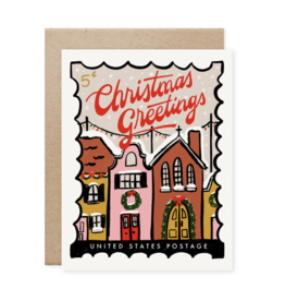 Greeting Card - Christmas Greetings Postage Stamp