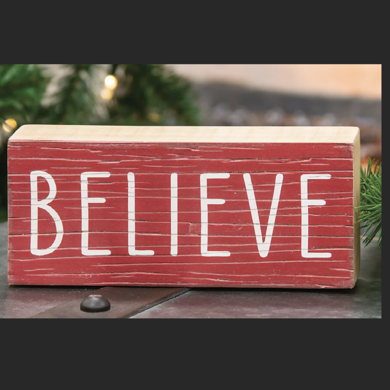"Believe" Wooden Sign