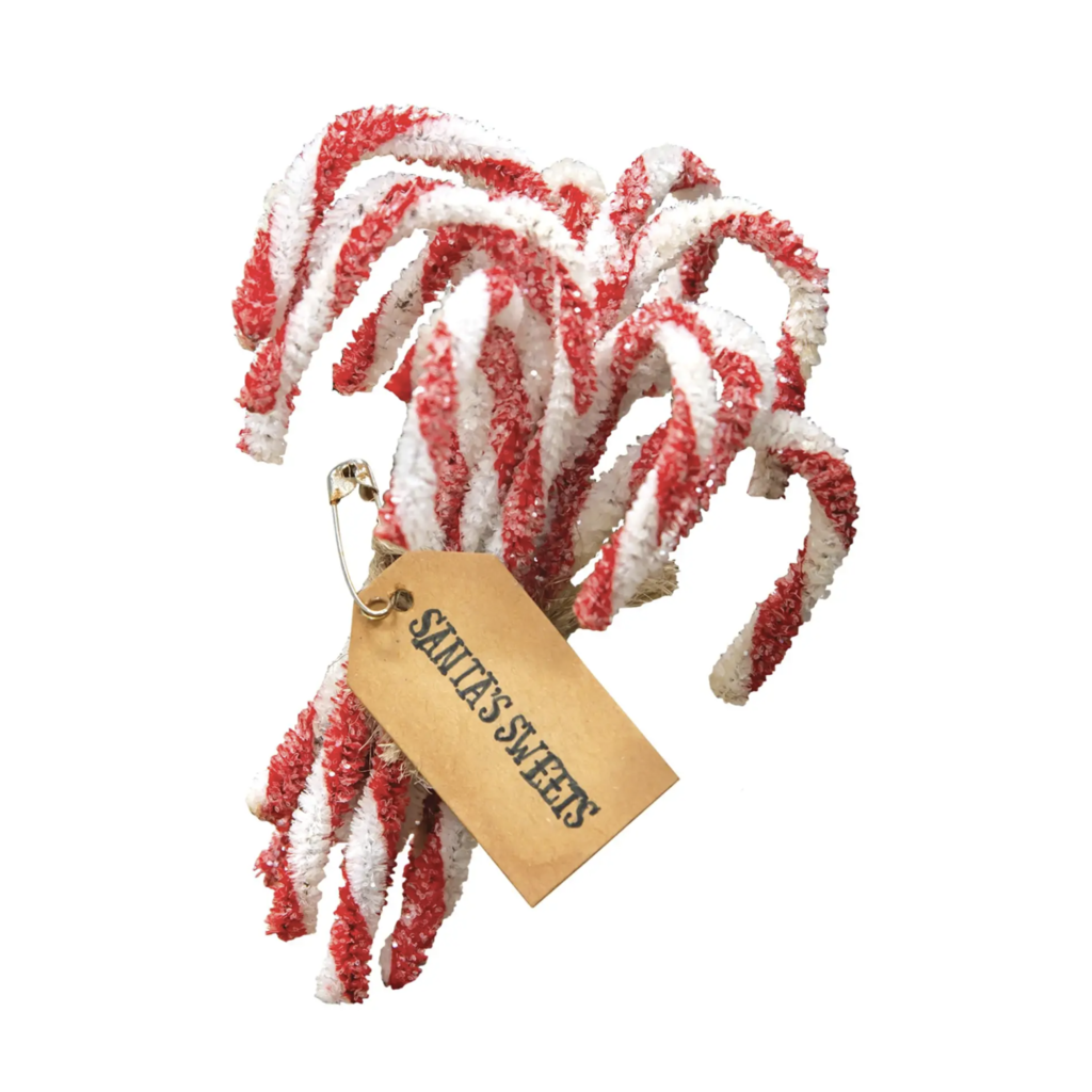 Sparkle Chenille Candy Canes (12/set)