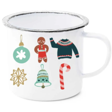 Potluck Press Enamel Mug - Christmas Icons