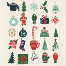Potluck Press Swedish Dishcloth - Christmas Icons