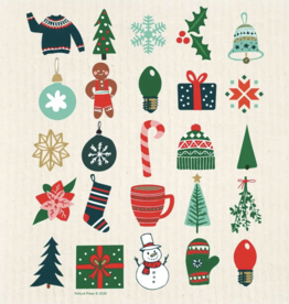 Potluck Press Swedish Dishcloth - Christmas Icons