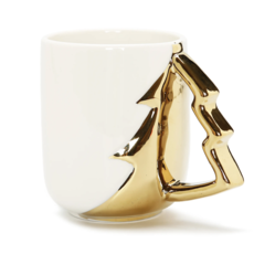 Vivience (Faire) White Coffee Mug - Tree Handle