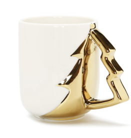 Vivience (Faire) White Coffee Mug - Tree Handle
