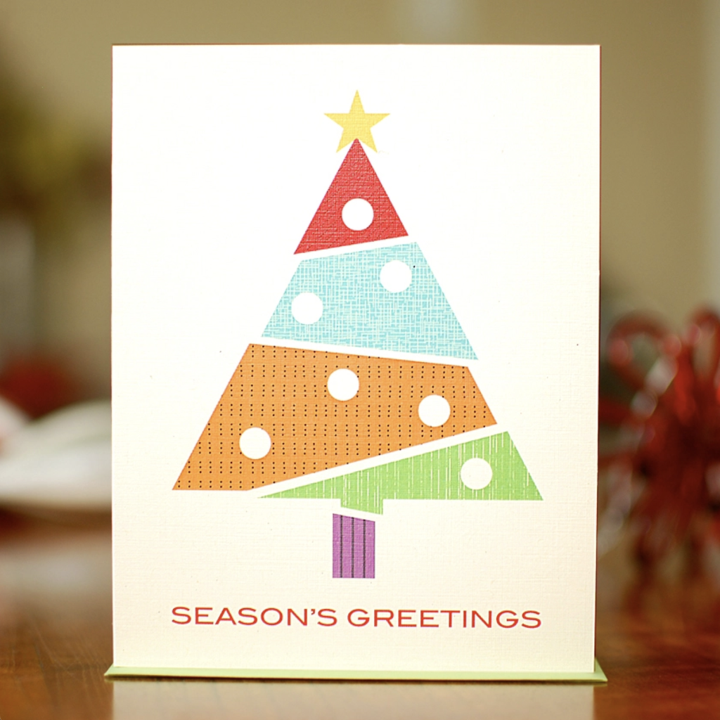 Man vs. George Designs Greeting Card - Holiday Geometree