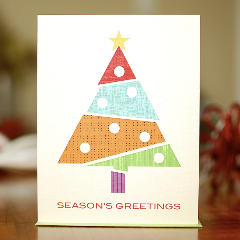 Man vs. George Designs Greeting Card - Holiday Geometree