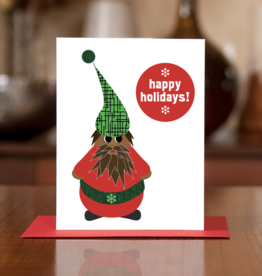 Man vs. George Designs (WI) Greeting Card - Gnome For The Holidays