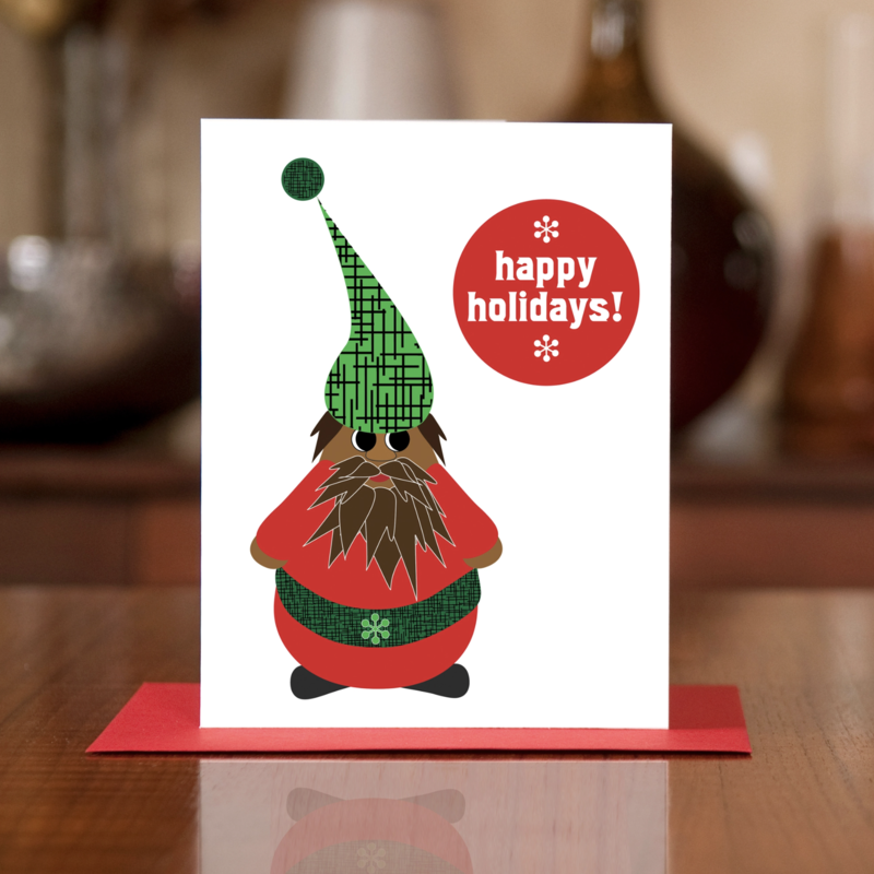 Man vs. George Designs Greeting Card - Gnome For The Holidays