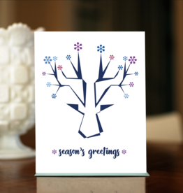 Man vs. George Designs (WI) Greeting Card - Fancy Antlers Seasons Greetings