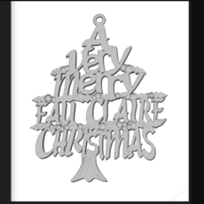 Pewter Ornament - Very Merry Eau Claire Christmas