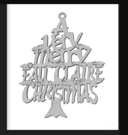 House of Morgan Pewter Pewter Ornament - Very Merry Eau Claire Christmas