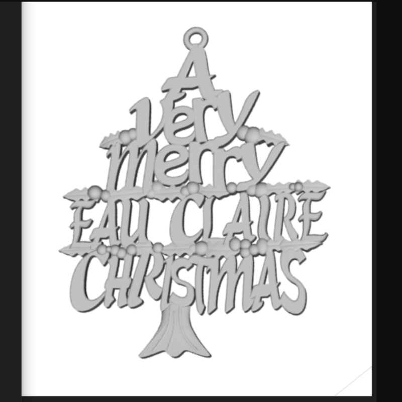 House of Morgan Pewter Pewter Ornament - Very Merry Eau Claire Christmas