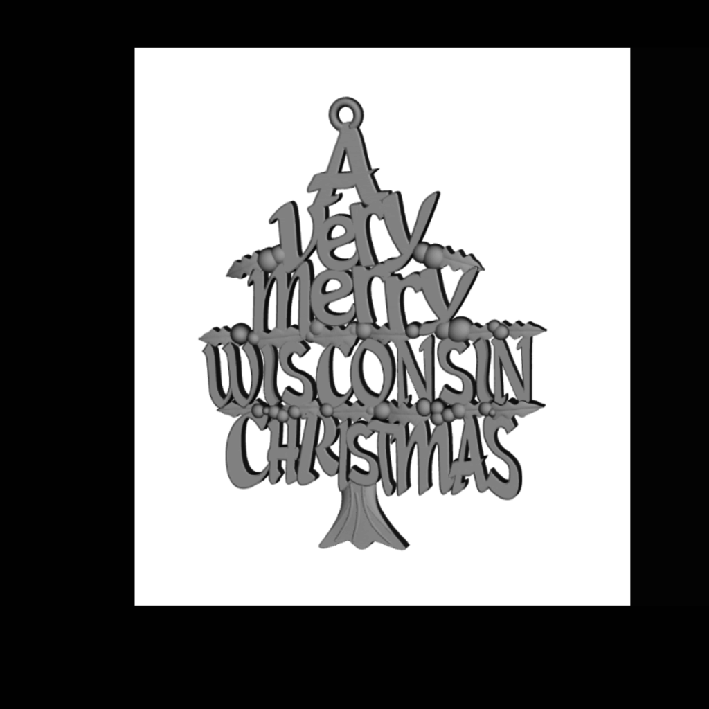Pewter Ornament - Very Merry Wisconsin Christmas