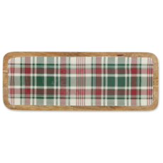 Yuletide Plaid Enamel Wood Tray