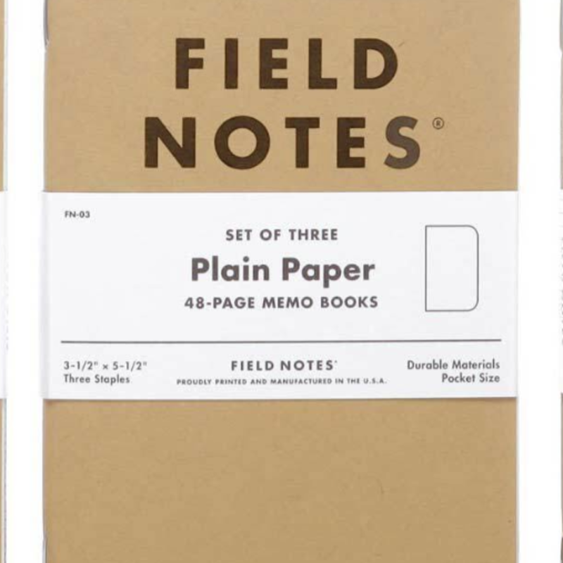 Volume One Field Notes Original Kraft - Plain Paper 3-Pack
