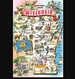 Found Image Press Magnet -  Map of Wisconsin WI-73