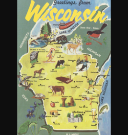 Found Image Press WI-439 Map of Wisconsin - Vintage Image  (Magnet)