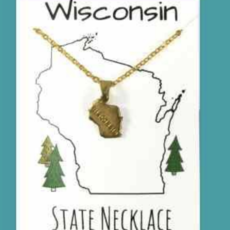 Dreamspirits Dreamspirits Brass Wisconsin State Necklace