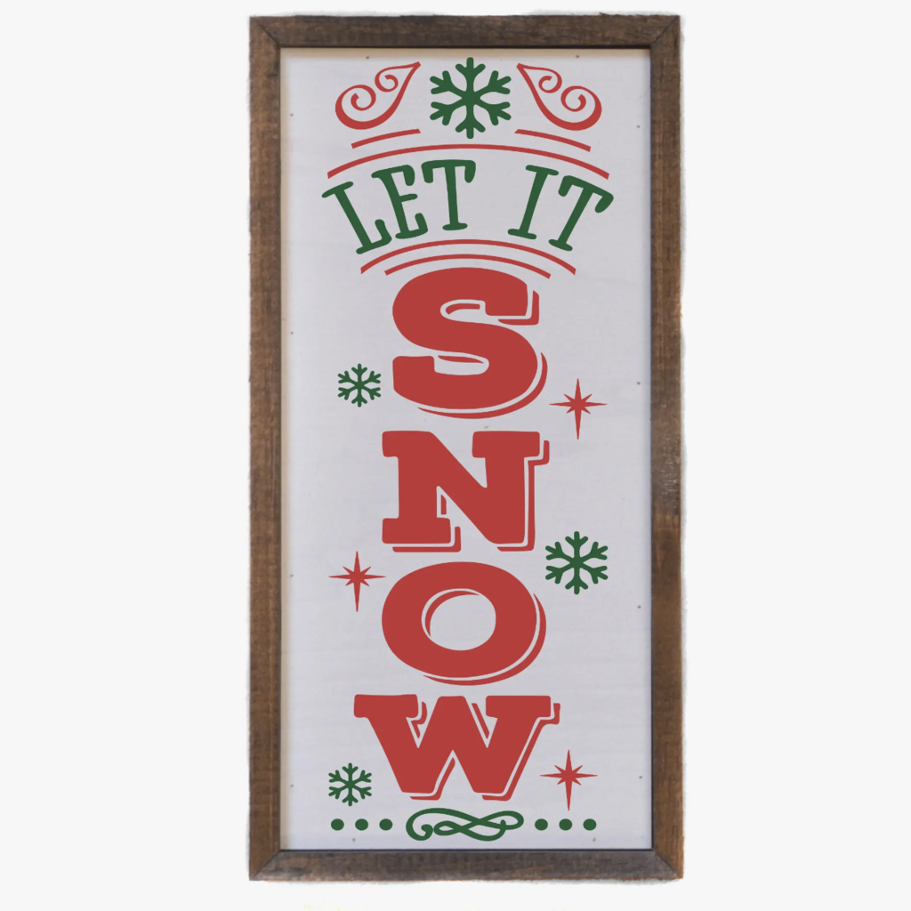 12x6 Let It Snow  Wood Sign