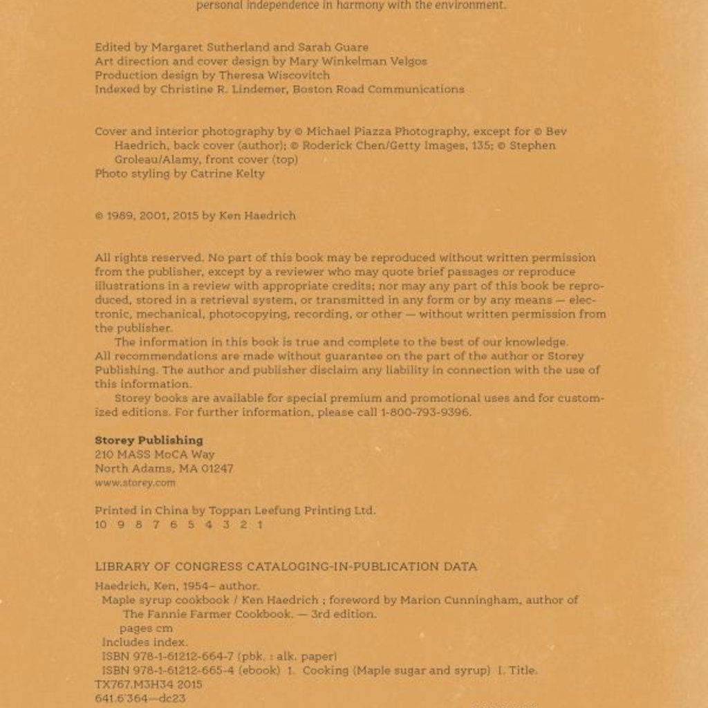 Ken Haedrich Maple Syrup Cookbook