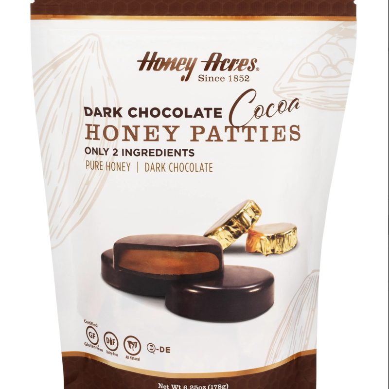 Honey Acres Inc. Dark Chocolate Cocoa Honey Patties