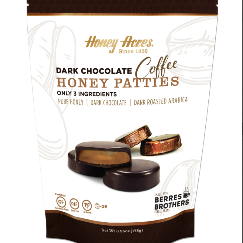 Honey Acres Inc. Dark Chocolate Honey Patties - Coffee
