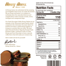 Honey Acres Inc. Dark Chocolate Honey Patties - Coffee