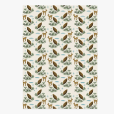 Red Cap Cards Holiday Wrapping Paper - Deer & Pine Cones