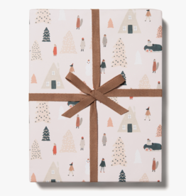 Red Cap Cards Holiday Wrapping Paper - Pink Trees